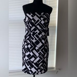 New York & Company - Geometric-Print Mesh-Inset Sheath Dress (NWT)